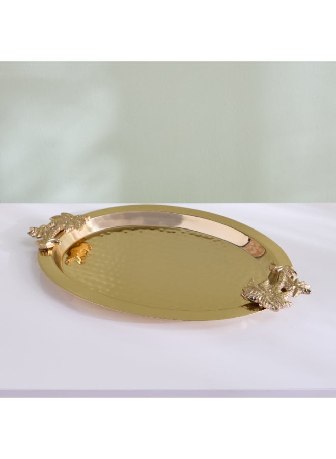 Home Box Sands & Palms Sahra Metal Oval Decorative Tray - 40x28.5x3 cm - Image 2